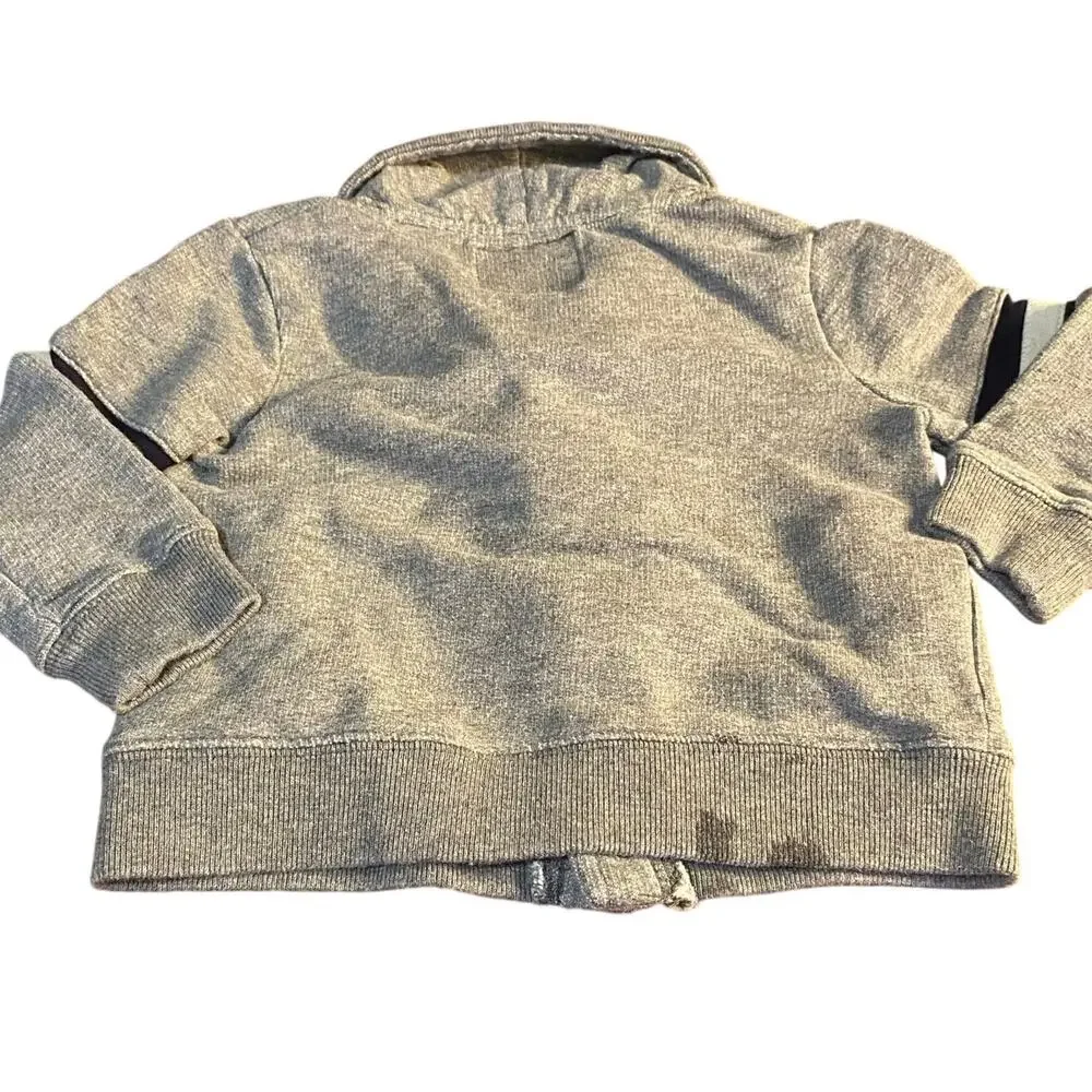 OshKosh B'gosh gray‎ varsity sleeve lined cardigan boys sweater SIZE 24M